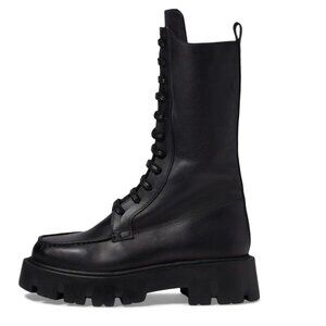 Free People Jones Lug Sole Lace Up Boots (Black) - Women's US 7
